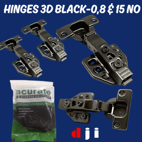 Stainless Steel Black 3D Hinges
