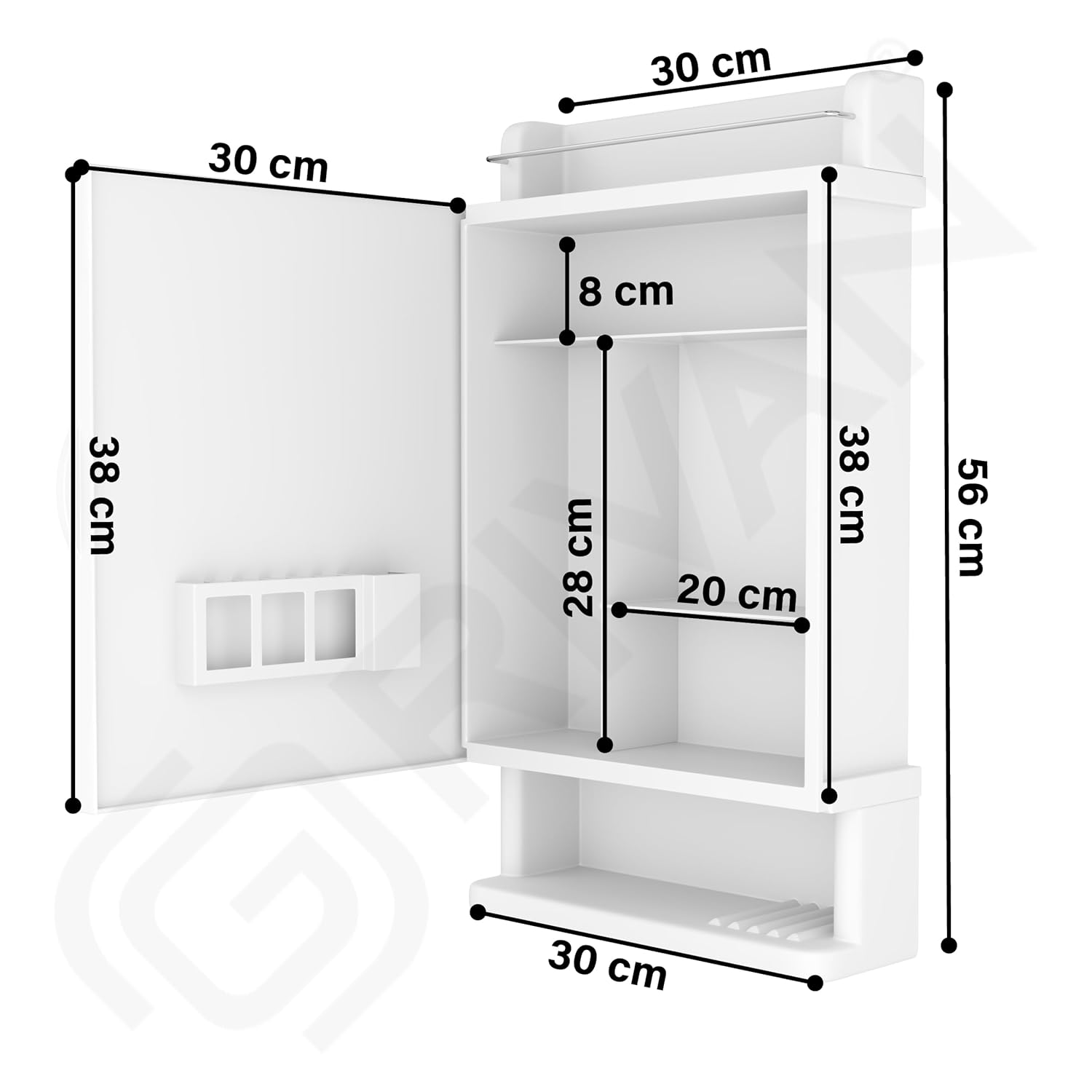 Unbreakable Wall Shelf with Mirror - Image 3